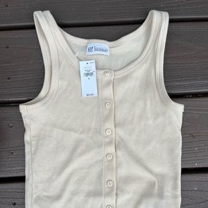 Gap Teen Size 8 Tan Button Down Tank